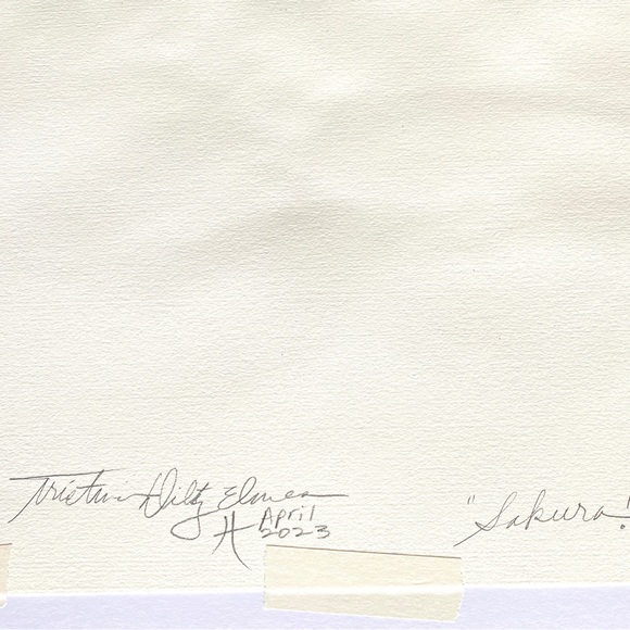 Sakura! - Original Wall Art Handmade Watercolor Mixed Media Painting 16x20in - Picture 10 of 10